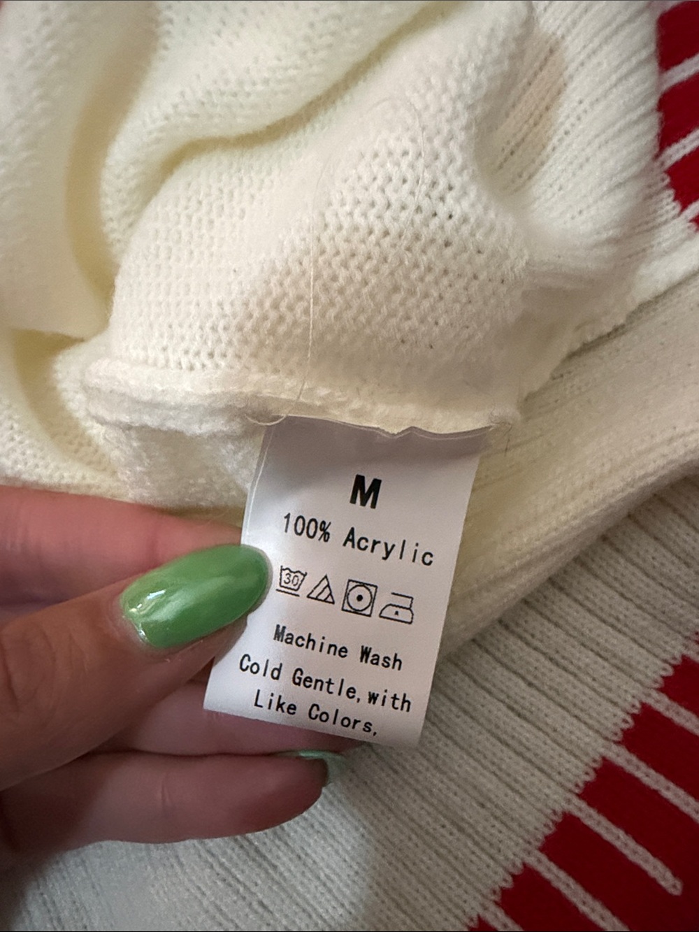 White & Red Bow-Accent Women's Sweater - Picture 3 of 3